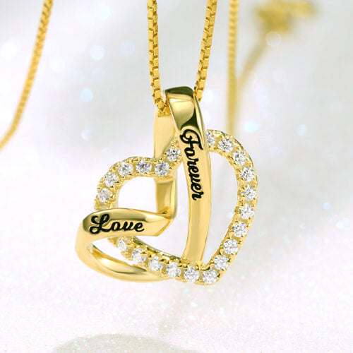 "Love Forever" Heart In Heart Name Necklace - Glamour