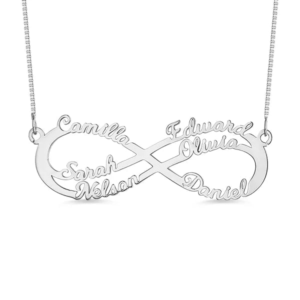 Infinity Necklace With 6 Names - Glamour