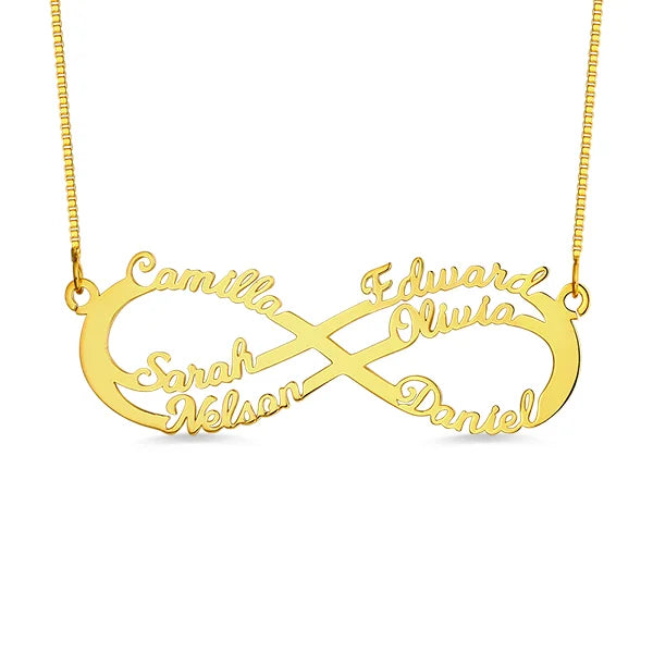 Infinity Necklace With 6 Names - Glamour