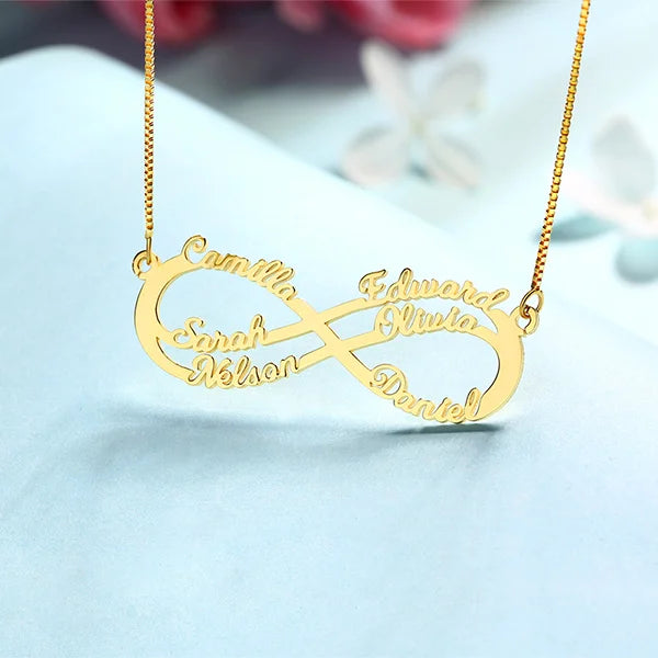 Infinity Necklace With 6 Names - Glamour