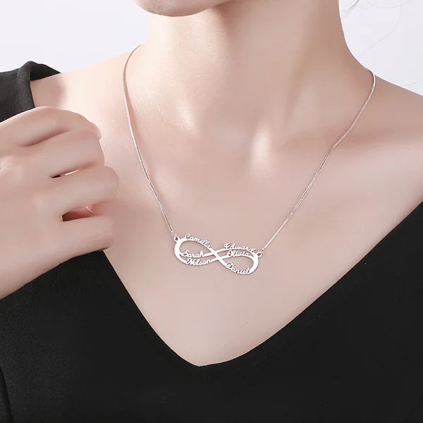 Infinity Necklace With 6 Names - Glamour