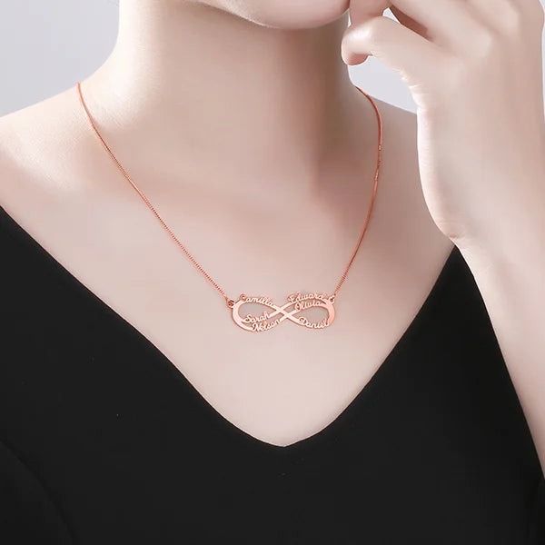 Infinity Necklace With 6 Names - Glamour