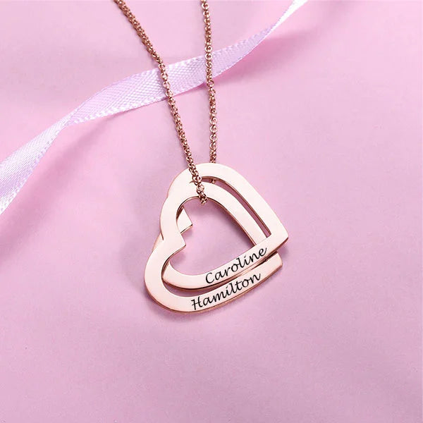 Interlocking Hearts Necklace - Glamour