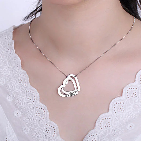 Interlocking Hearts Necklace - Glamour