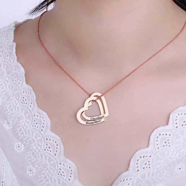Interlocking Hearts Necklace - Glamour