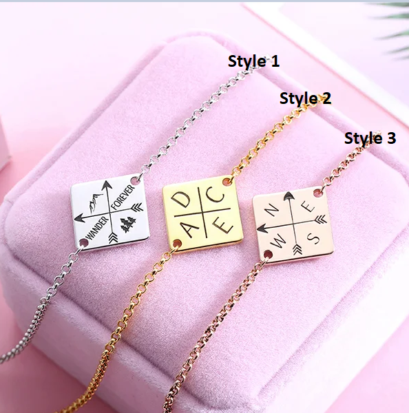 Engraved Wanderer Bracelet Sterling Silver - Glamour