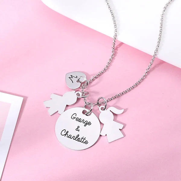 Personalized Kids Pendant Name Necklace for Mother - Glamour