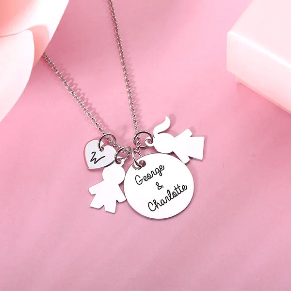 Personalized Kids Pendant Name Necklace for Mother - Glamour