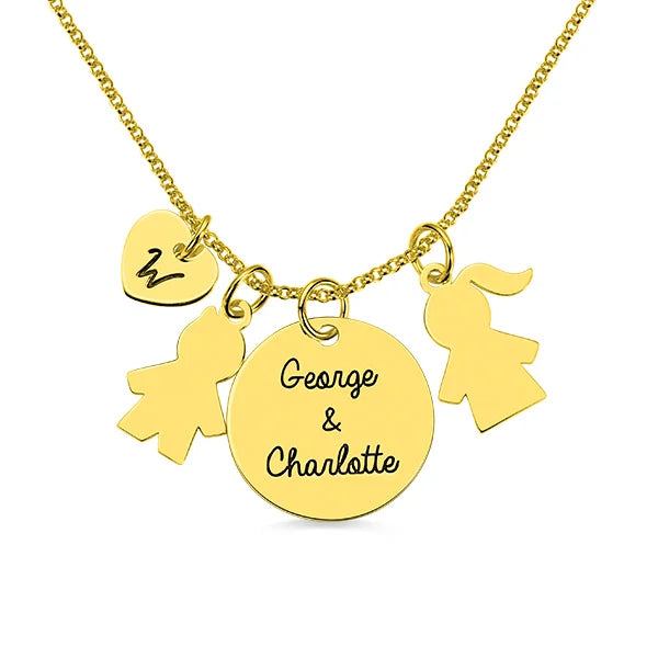Personalized Kids Pendant Name Necklace for Mother - Glamour