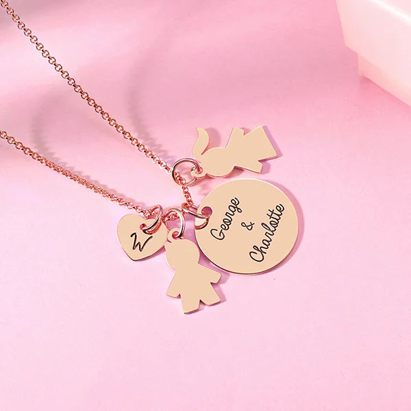 Personalized Kids Pendant Name Necklace for Mother - Glamour