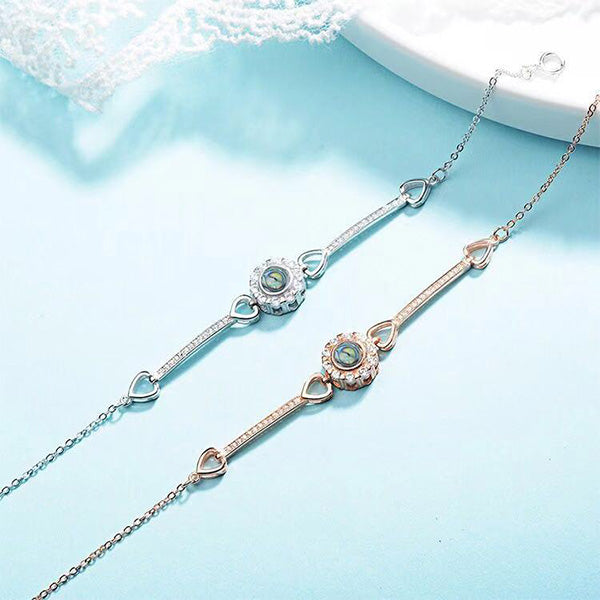Love Memory Photo & 100 Languages Projection Bracelet - Glamour