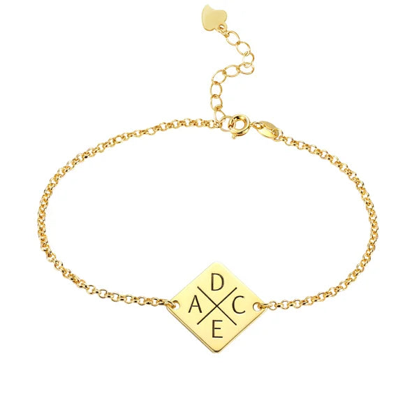 Engraved Wanderer Bracelet Sterling Silver - Glamour