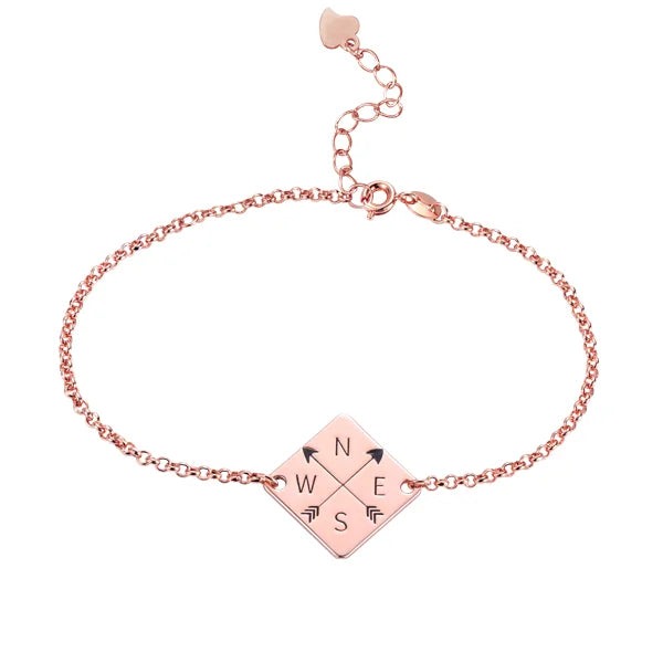 Engraved Wanderer Bracelet Sterling Silver - Glamour