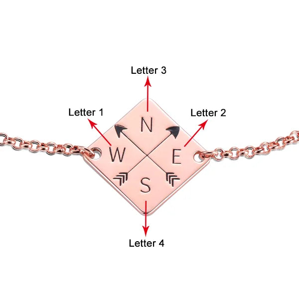 Engraved Wanderer Bracelet Sterling Silver - Glamour