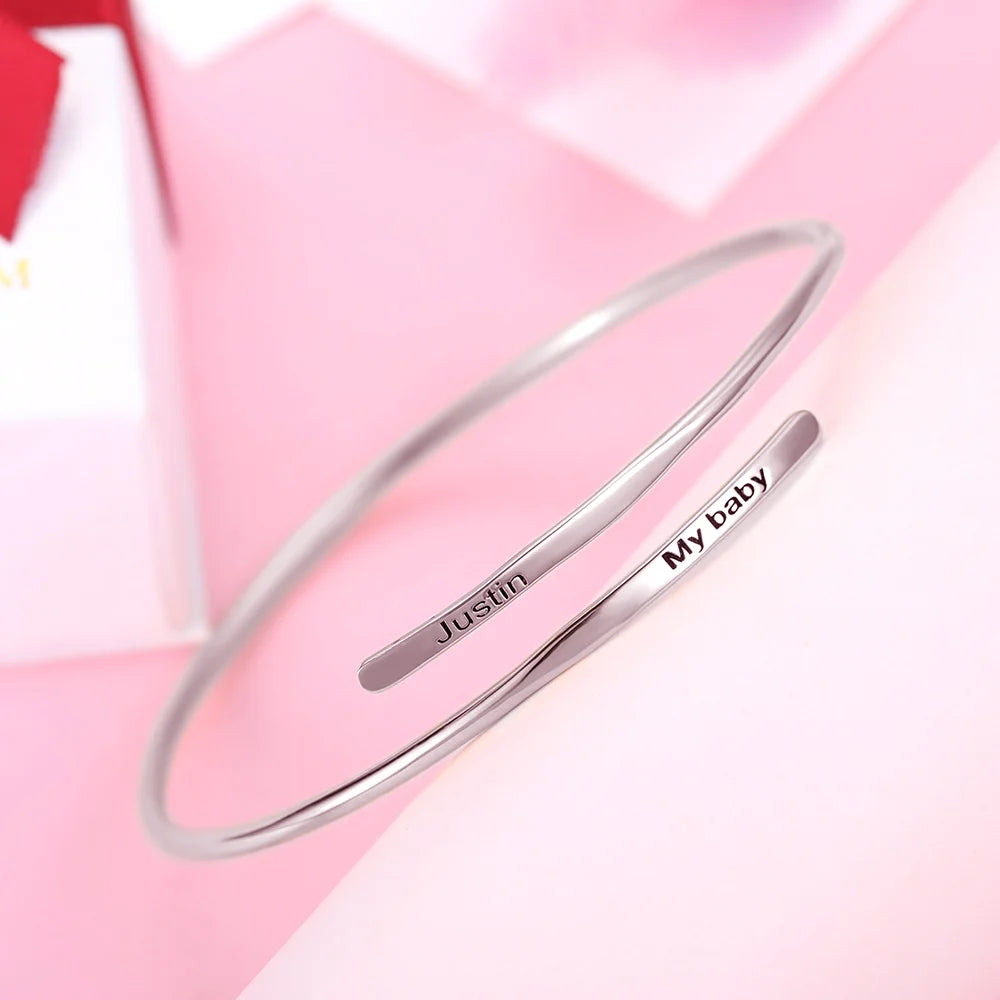 Engraved Adjustable Name Bracelet - Glamour