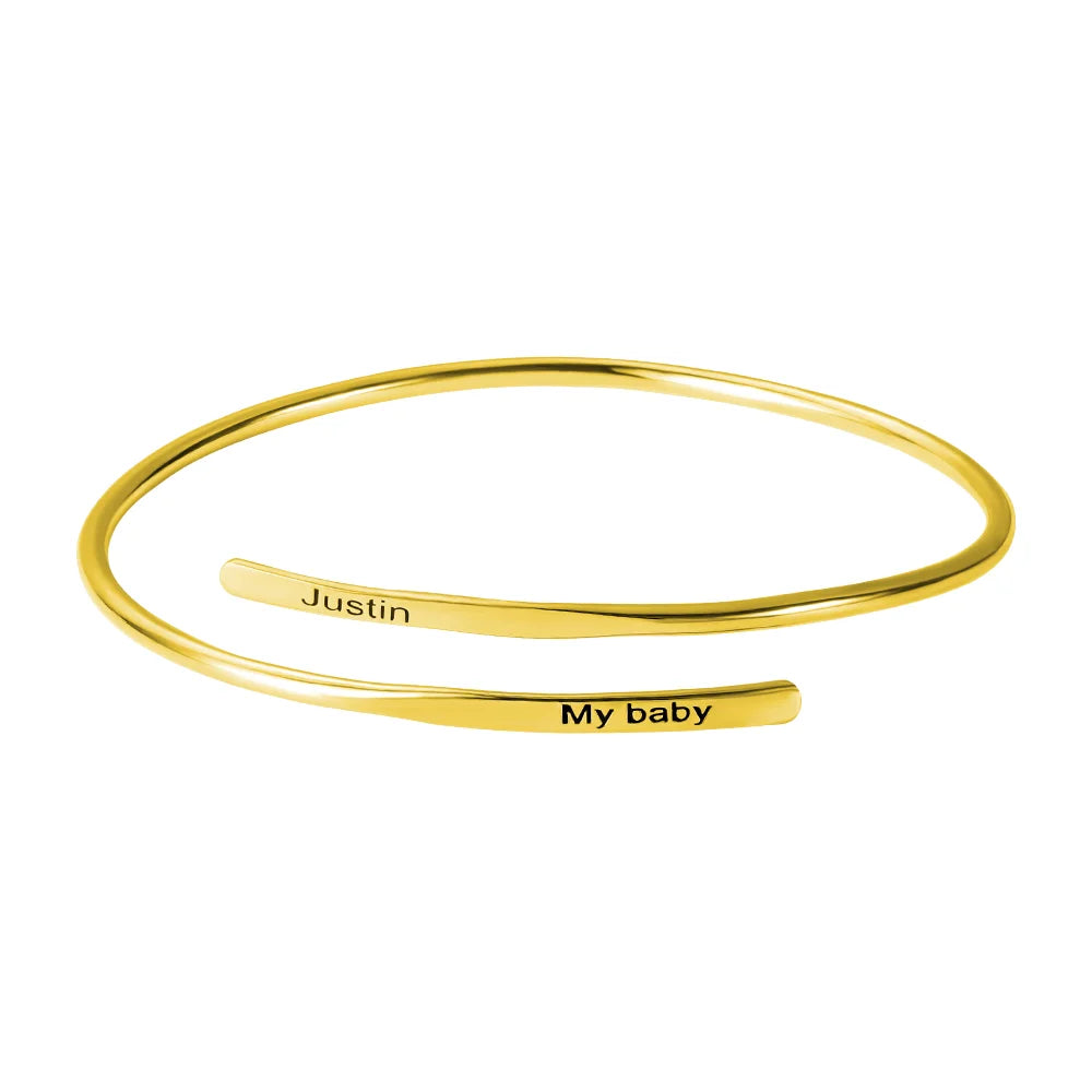 Engraved Adjustable Name Bracelet - Glamour