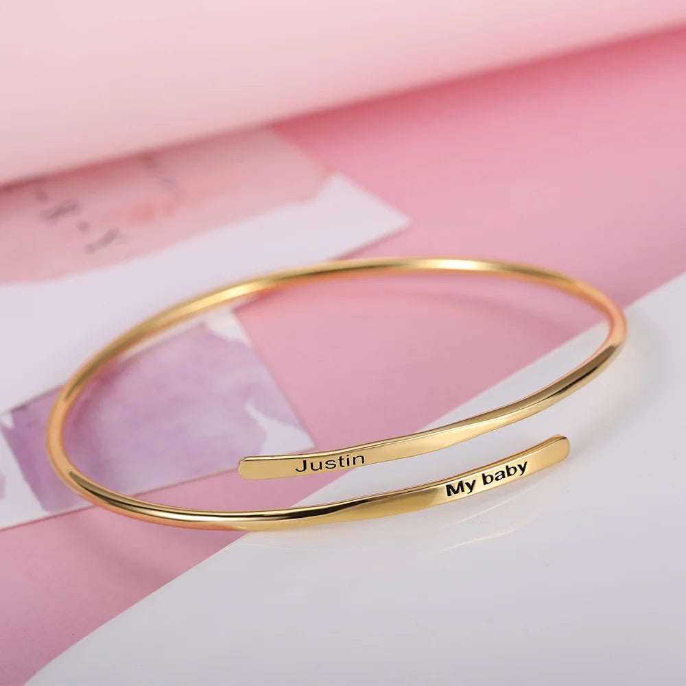 Engraved Adjustable Name Bracelet - Glamour