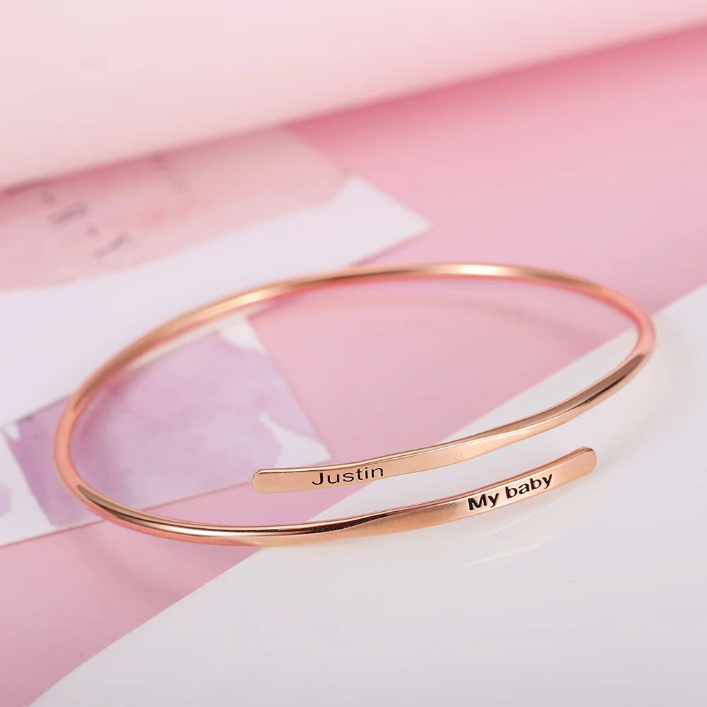 Engraved Adjustable Name Bracelet - Glamour