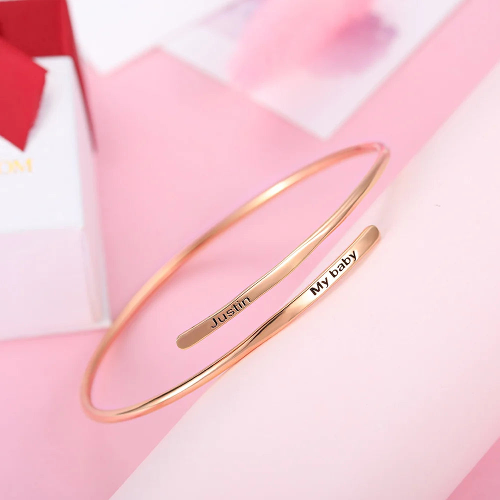 Engraved Adjustable Name Bracelet - Glamour