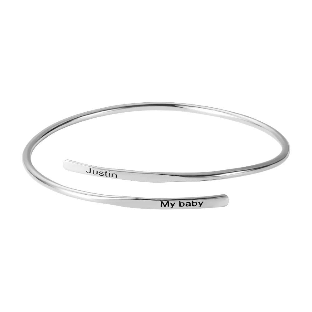 Engraved Adjustable Name Bracelet - Glamour