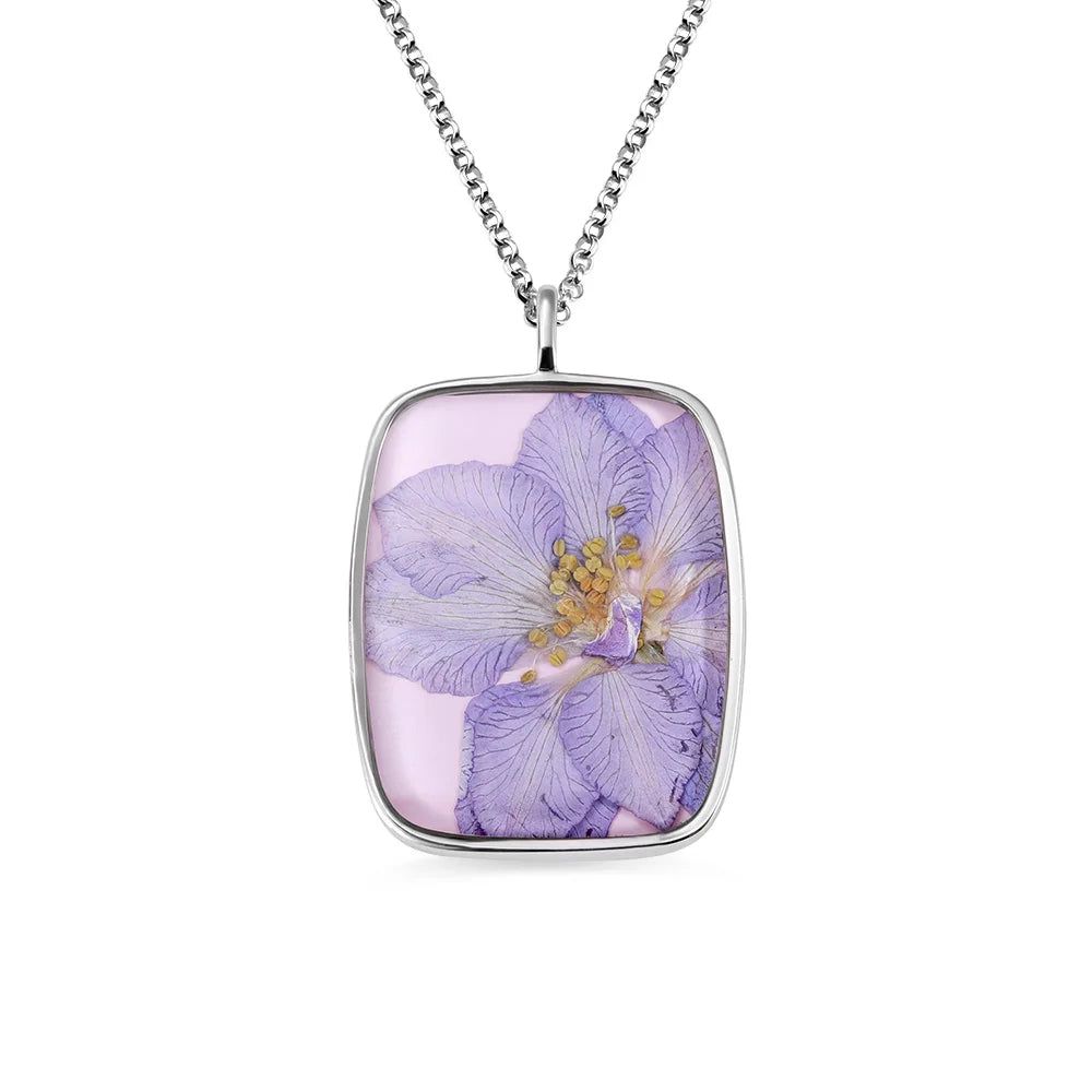 Personalized Birth Flower Necklace in Silver for Her - Glamour