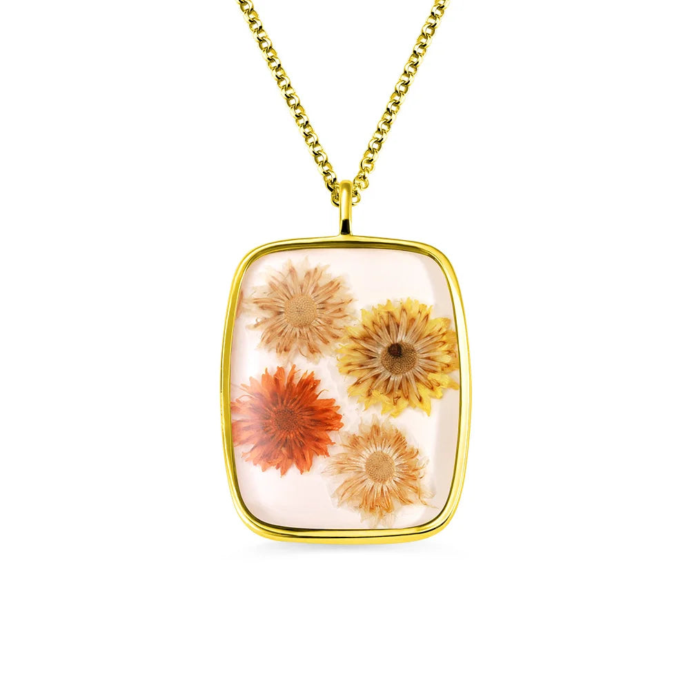 Personalized Birth Flower Necklace in Silver for Her - Glamour