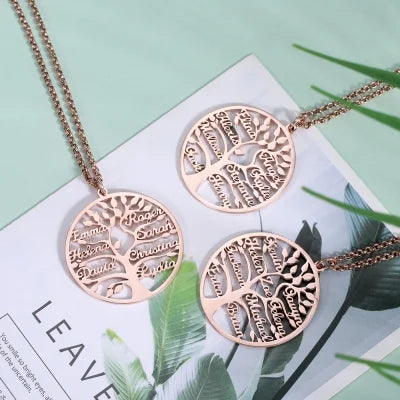 Personalized Family Tree Named Necklace - Glamour