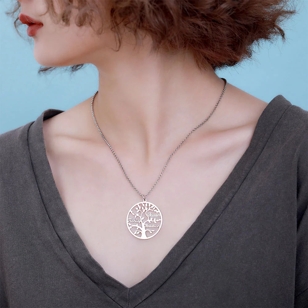 Personalized Family Tree Named Necklace - Glamour