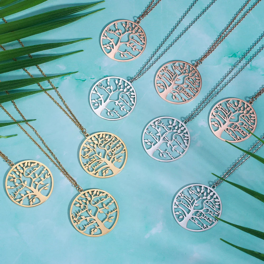 Sterling Silver Personalized Family Tree Arabic Name Necklace - Glamour