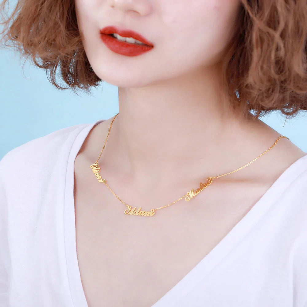 Personalized Tres-Names Necklace - Glamour