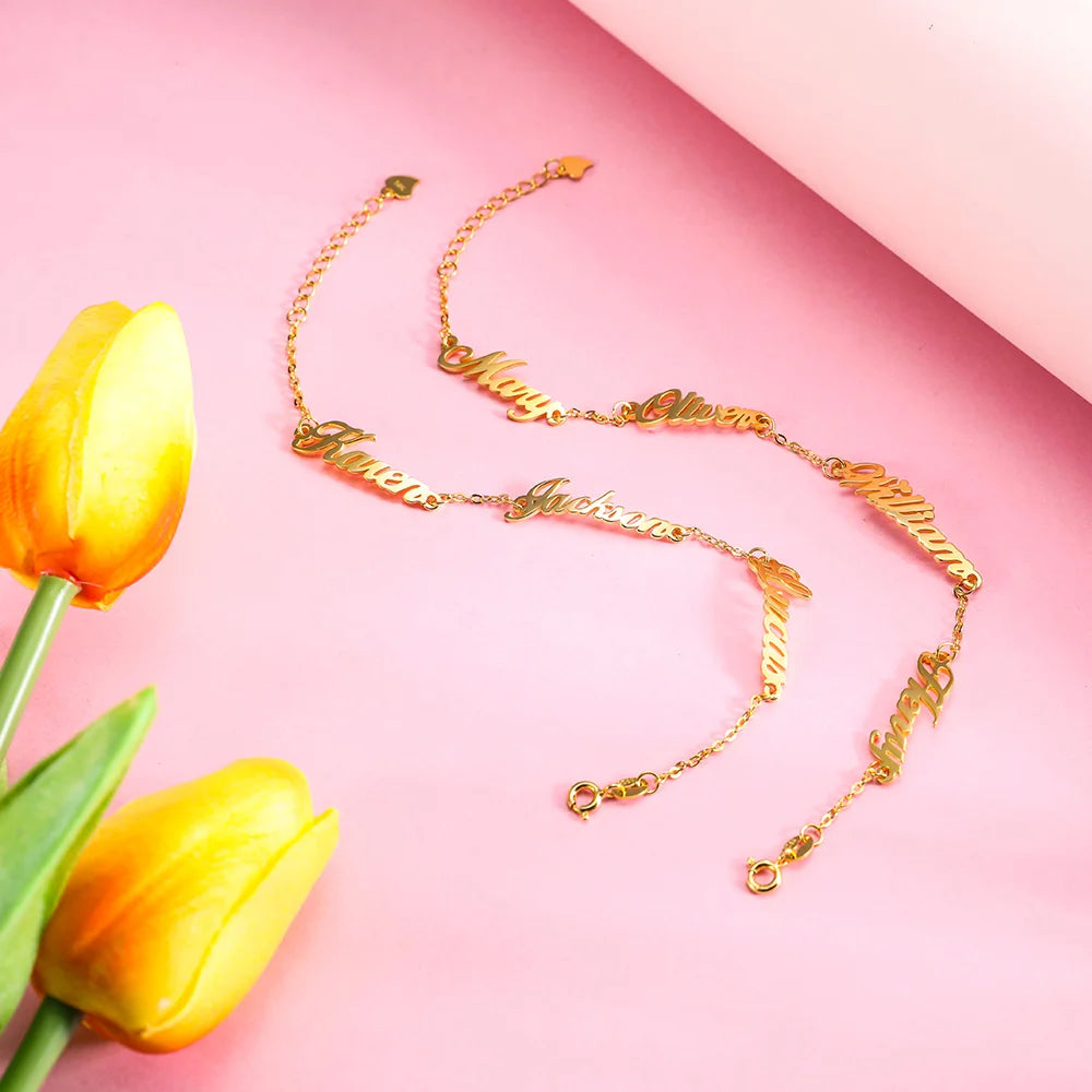 Personalized 1-4 Names Bracelet - Glamour