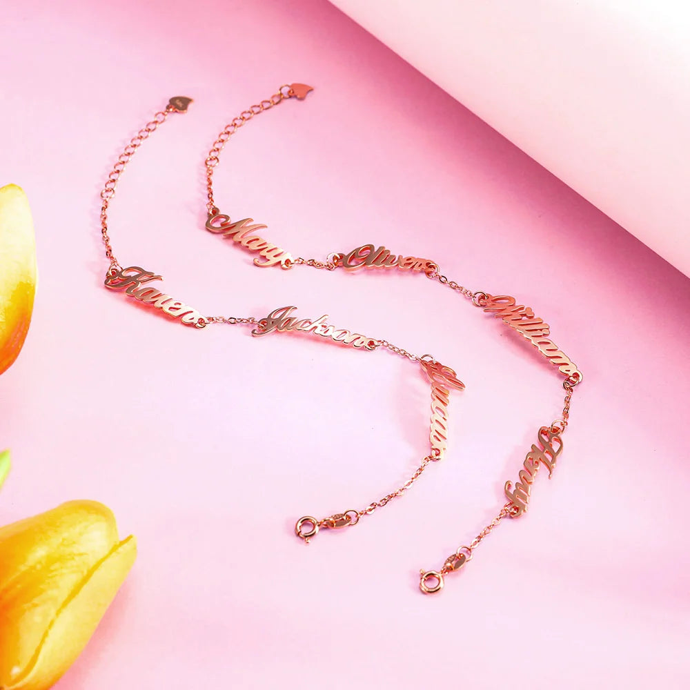 Personalized 1-4 Names Bracelet - Glamour