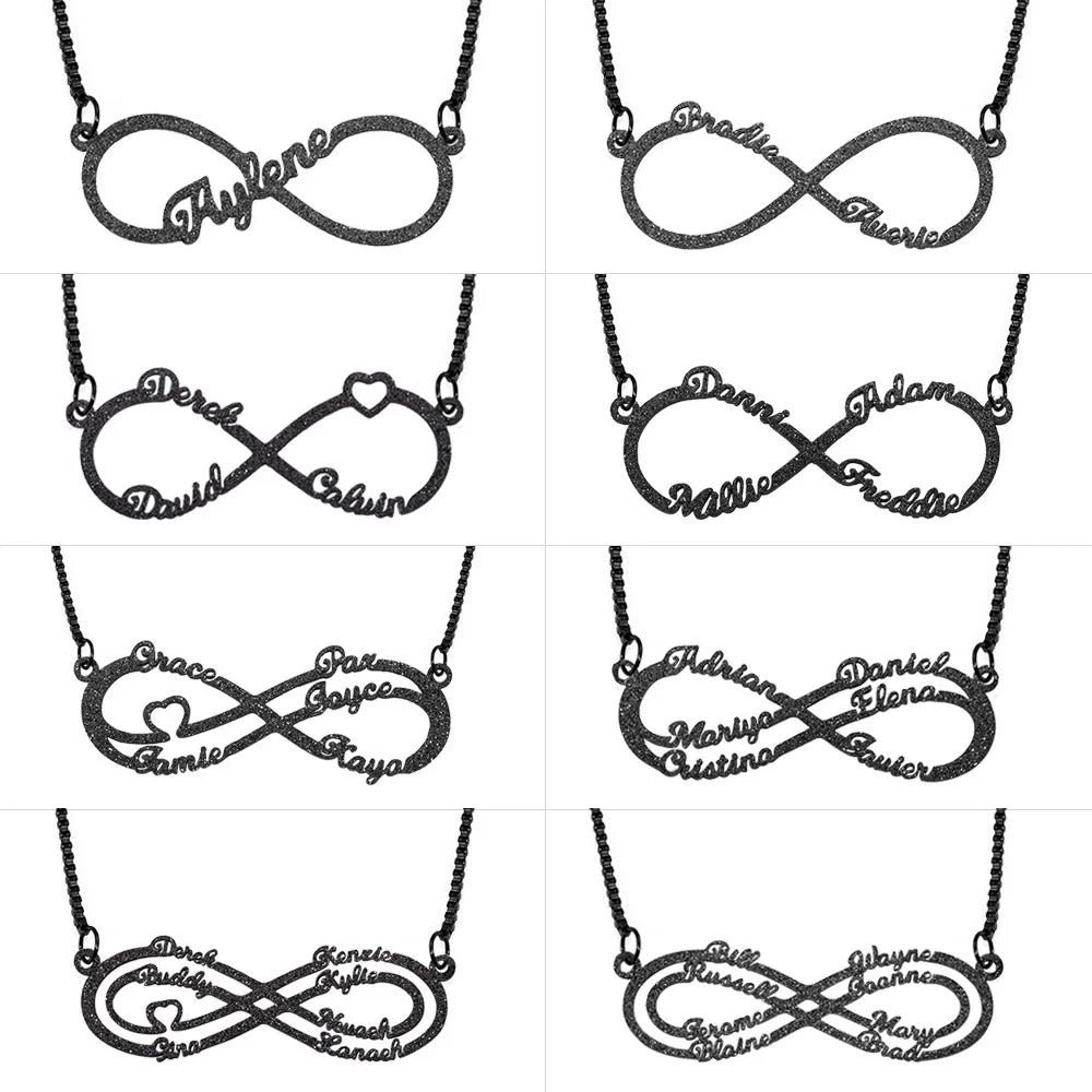 Personalized Sparkling Infinity 1-8 Name Necklace - Glamour