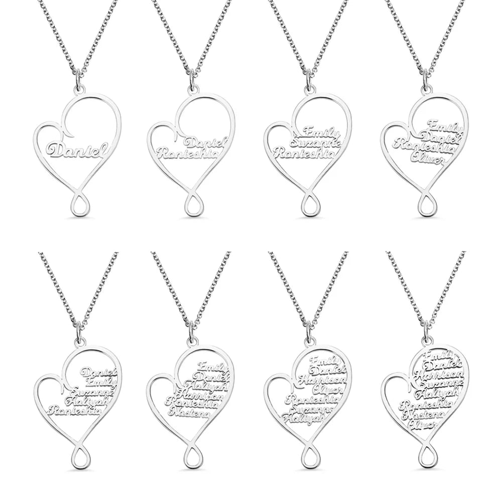 Personalized Heart and Hug Necklace for Mom - Glamour