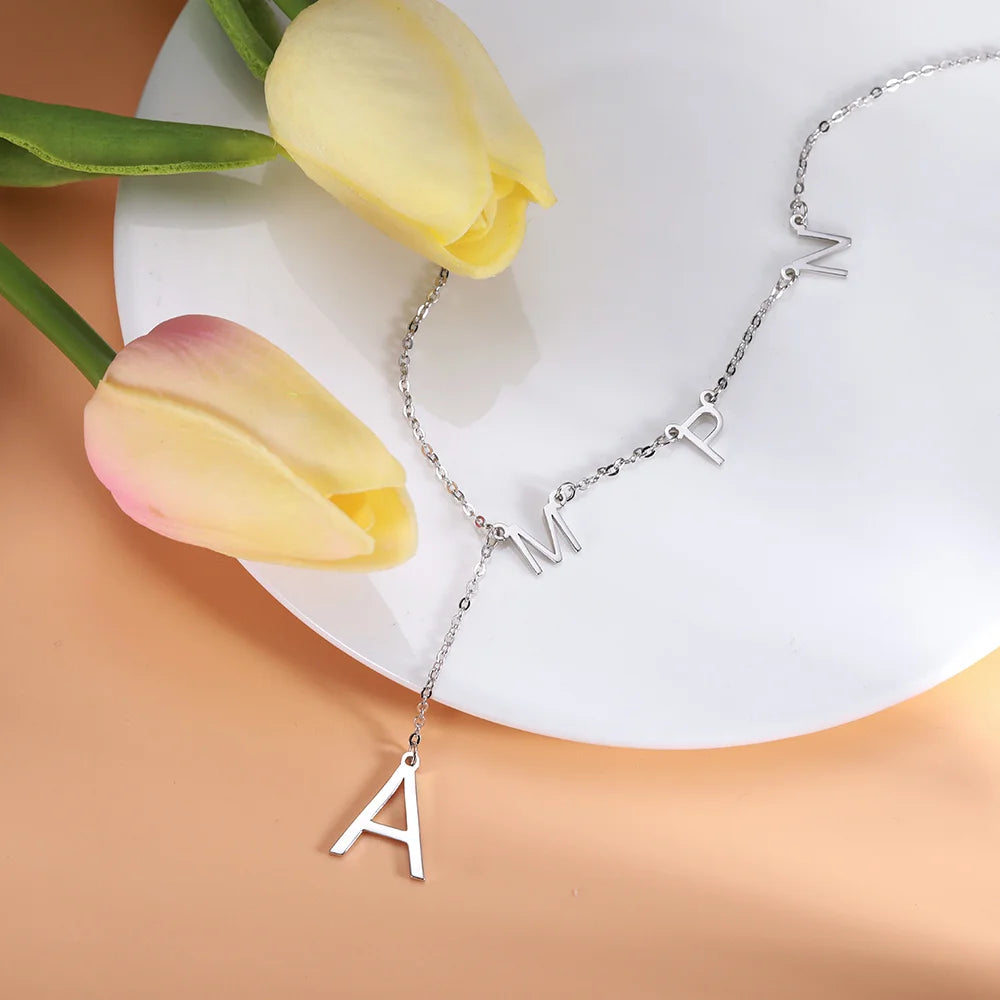 designed Sideways Initial Necklace - Glamour