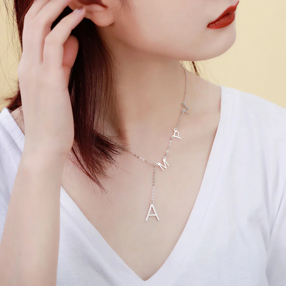 designed Sideways Initial Necklace - Glamour