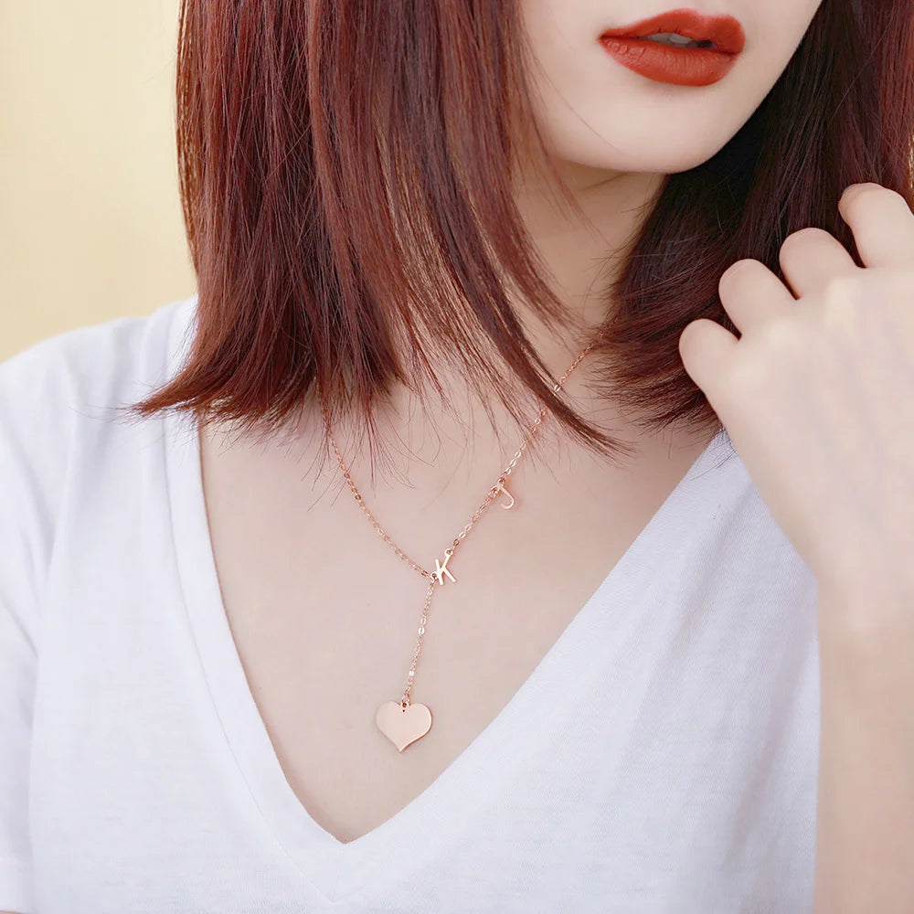 designed Sideways Initial Necklace - Glamour