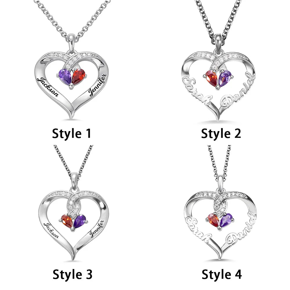 Locked-up in Love Engraved Birthstone Necklace - Glamour