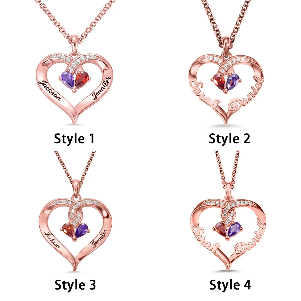 Locked-up in Love Engraved Birthstone Necklace - Glamour