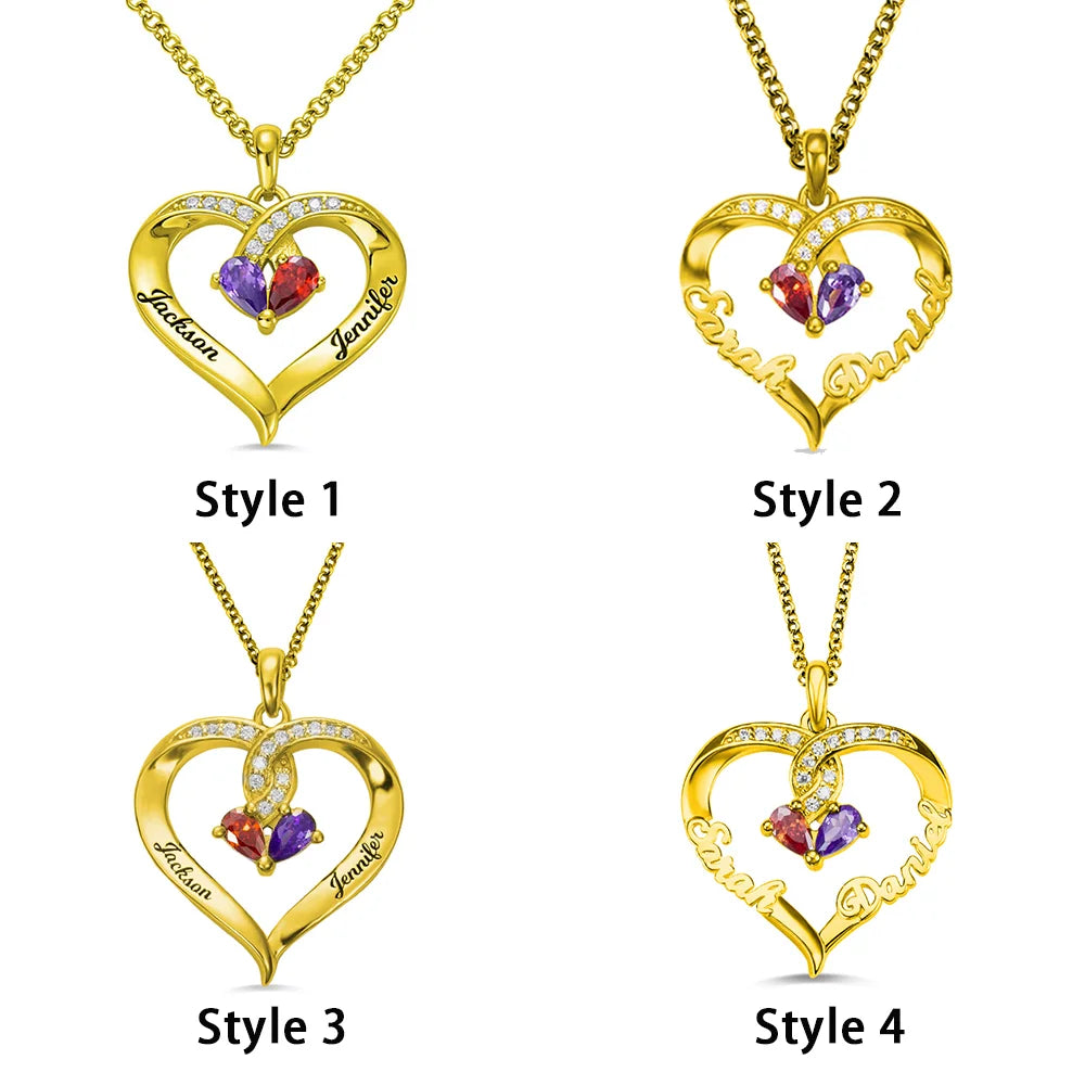 Locked-up in Love Engraved Birthstone Necklace - Glamour