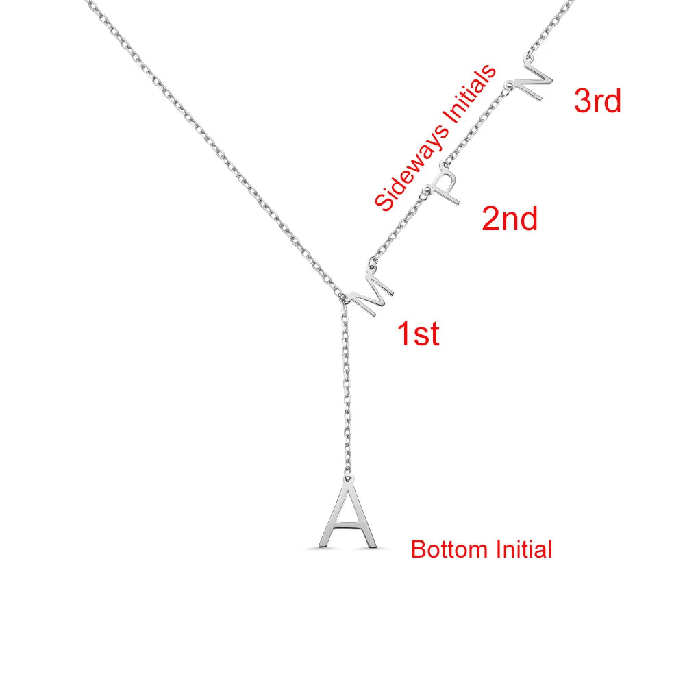 designed Sideways Initial Necklace - Glamour