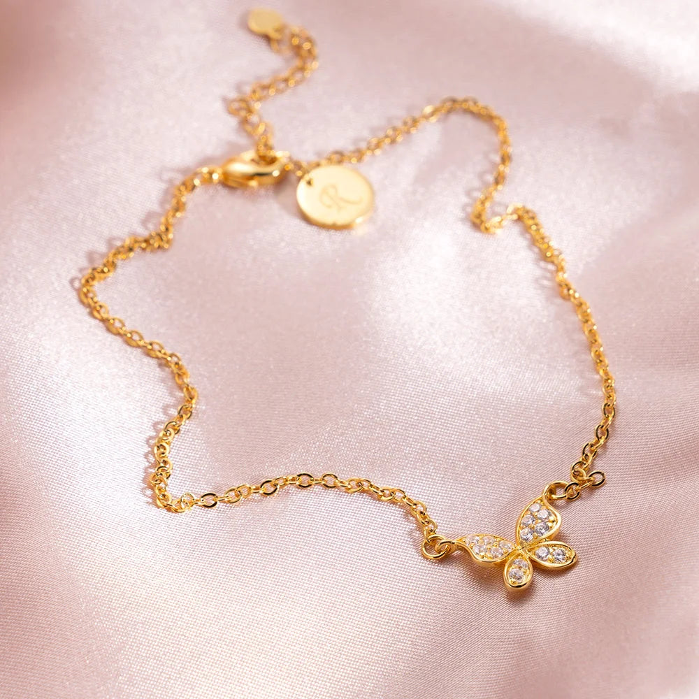 Custom Butterfly Anklet Bracelet Foot Chain - Glamour
