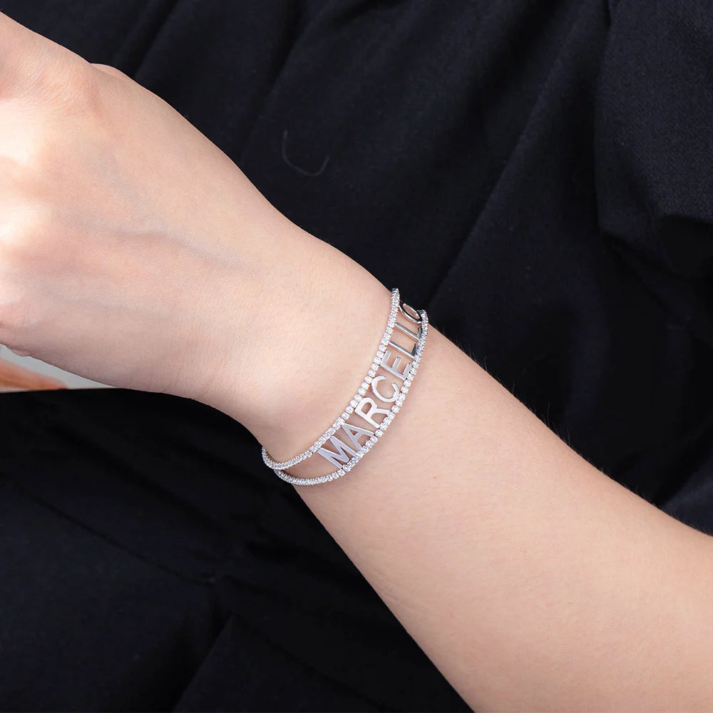 Personalized Name Bracelet With Birthstone - Glamour