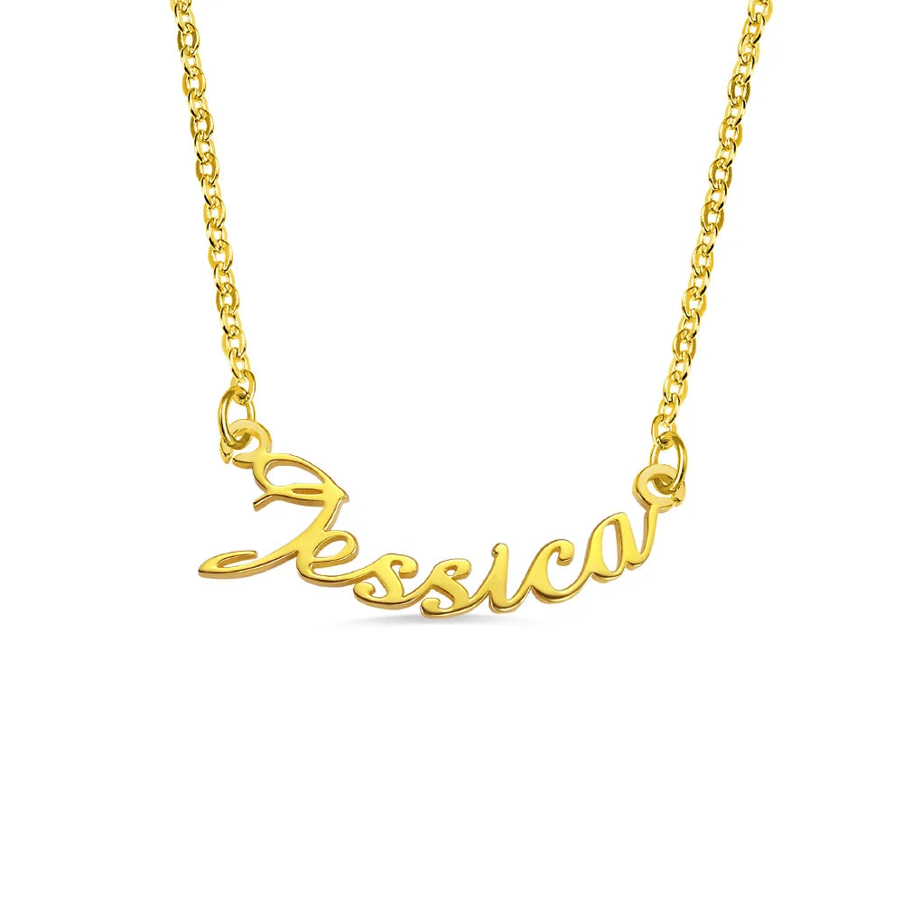 Custom-made Smile Silver Necklace with Name - Glamour