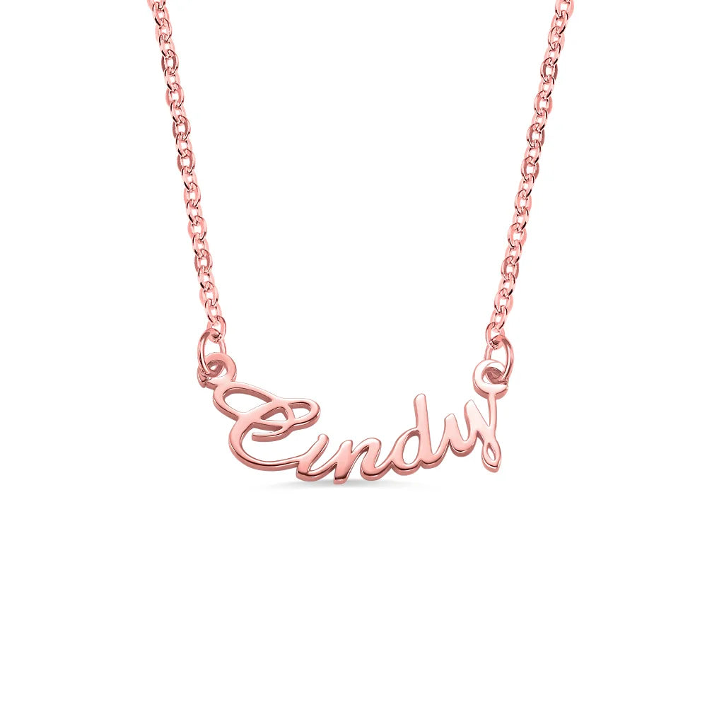 Custom-made Smile Silver Necklace with Name - Glamour