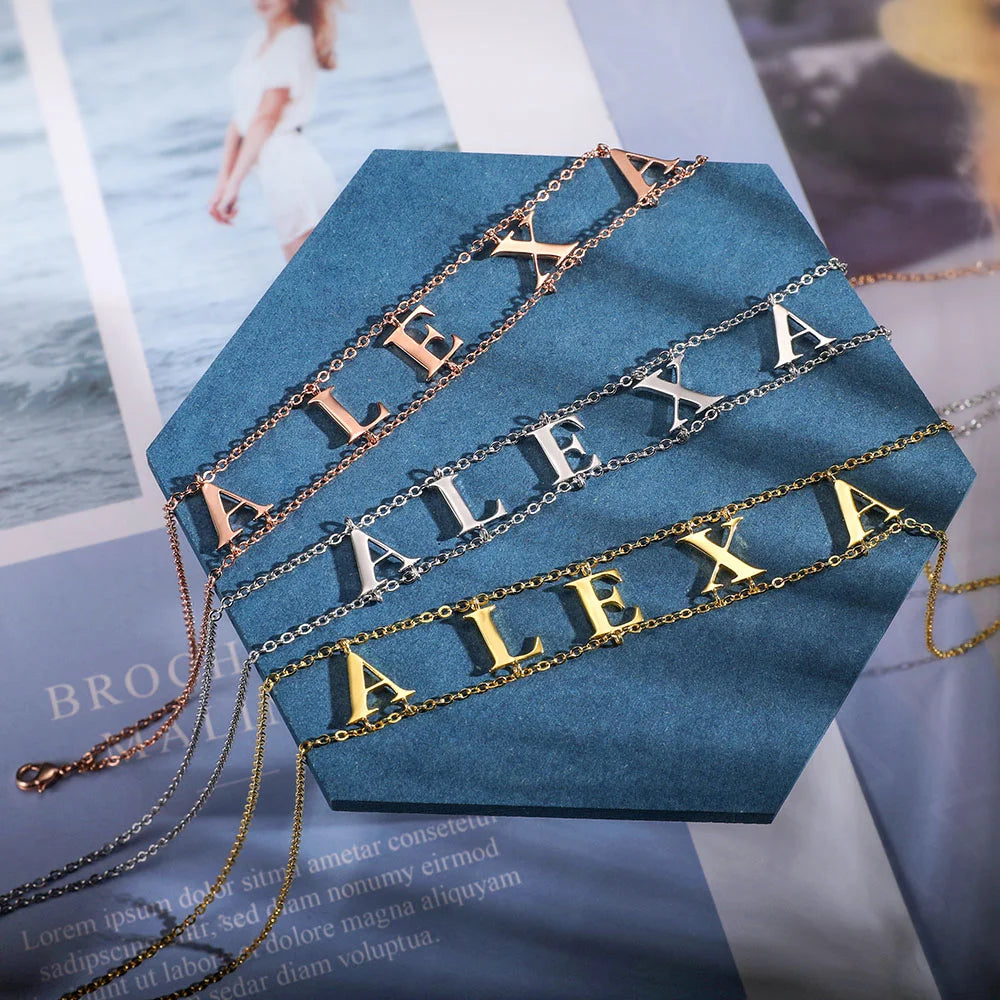 Personalized Initial Choker Necklace - Glamour