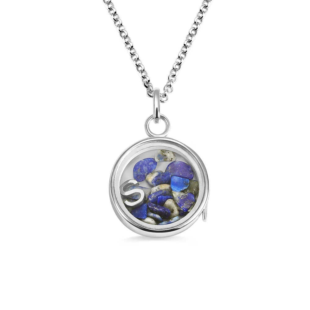 Customized Freely-Moves Gemstones and Letters Necklace - Glamour