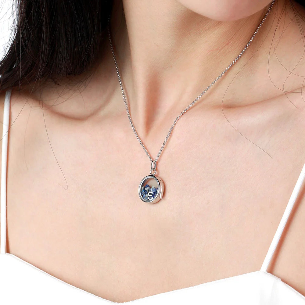 Customized Freely-Moves Gemstones and Letters Necklace - Glamour