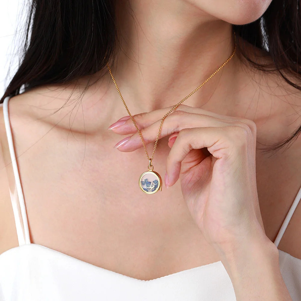 Customized Freely-Moves Gemstones and Letters Necklace - Glamour