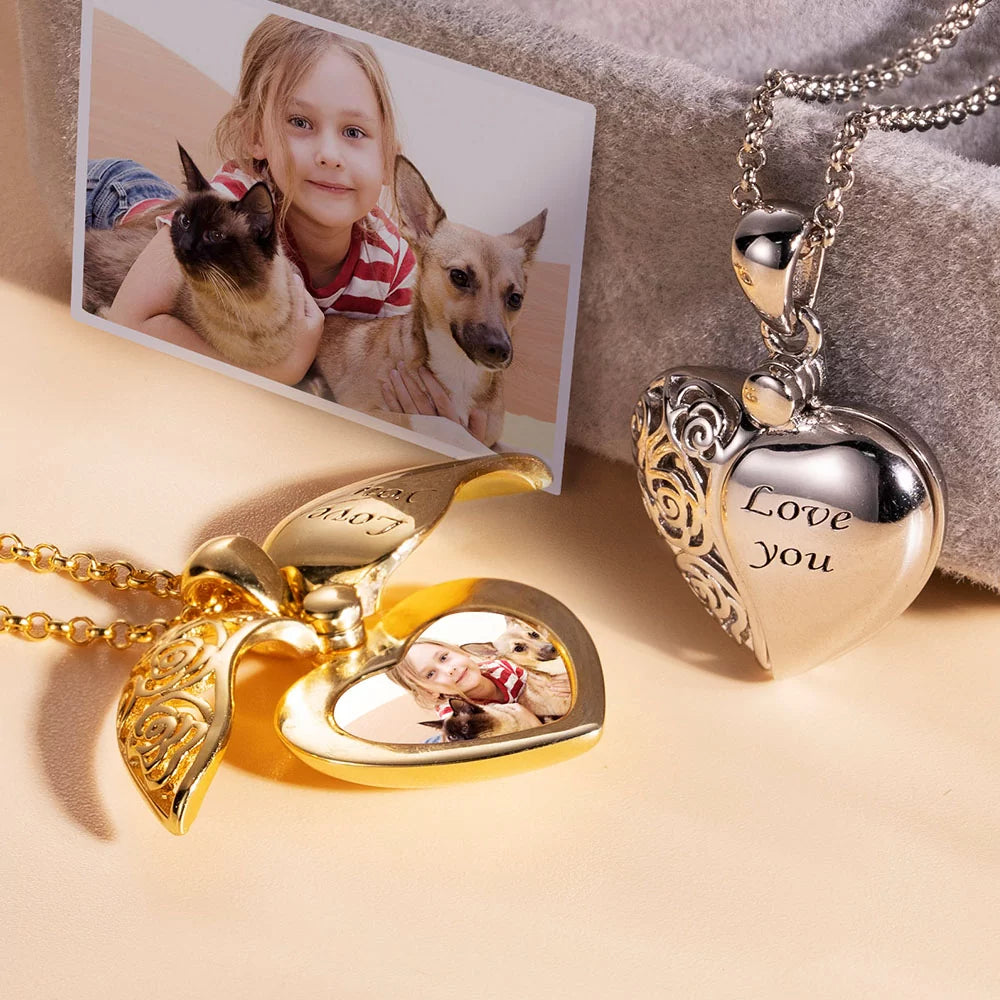 Custom Photo Heart Locket Necklace In Sterling Silver - Glamour